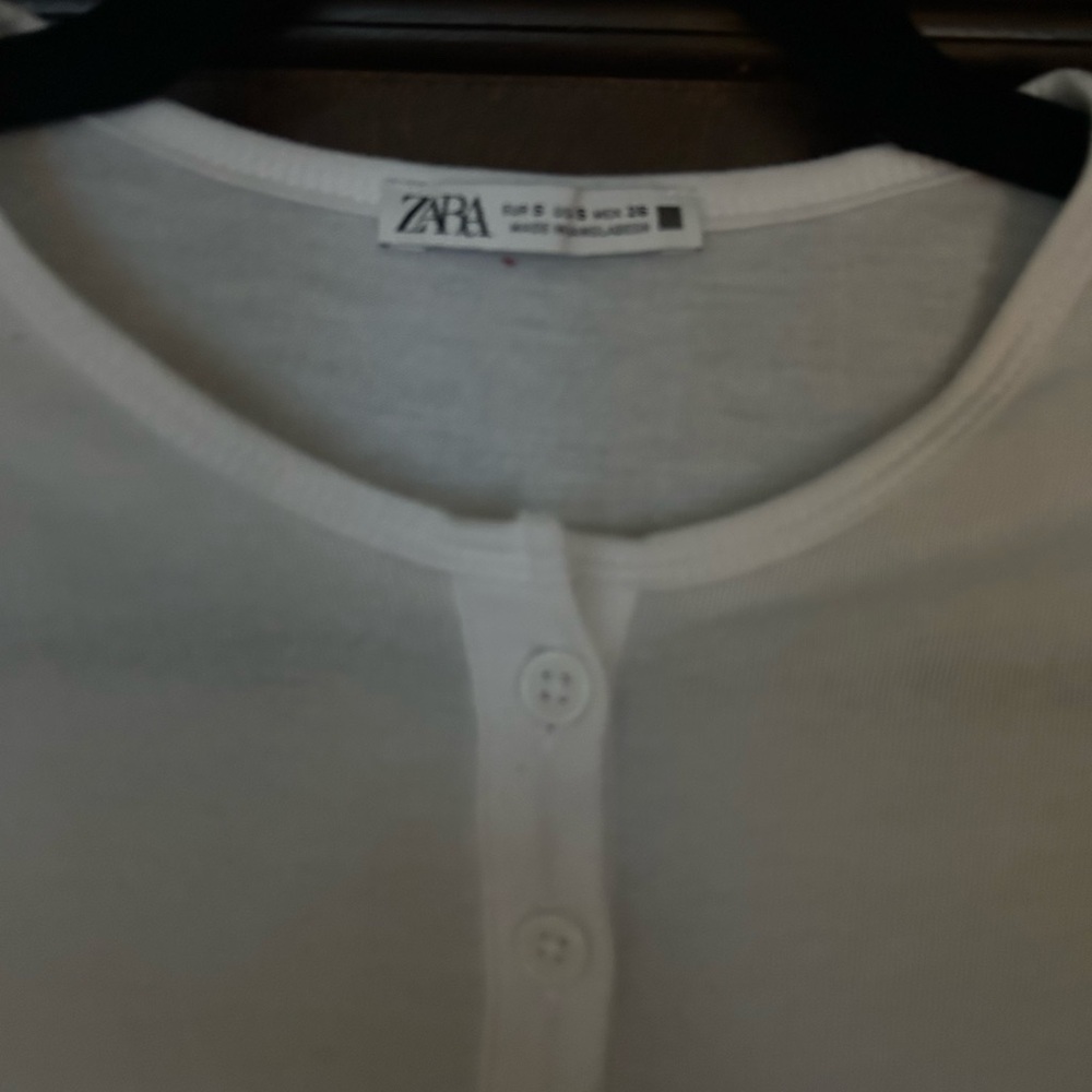 Zara‎ White Long Sleeve Bodysuit - Picture 3 of 3